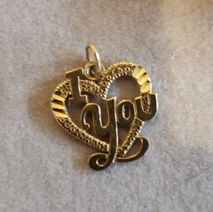 14k solid gold I love you charm
